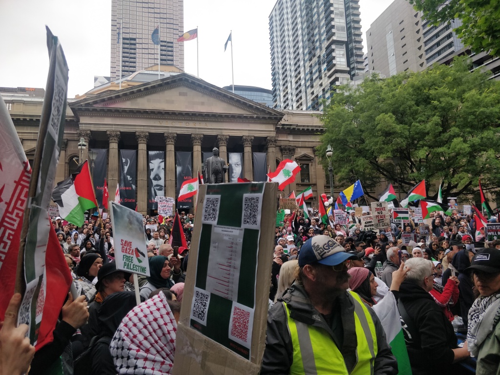 The Palestine Rally in Melbourne.